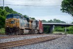 CSX 238 leads a westbound freight past Southern Ave   